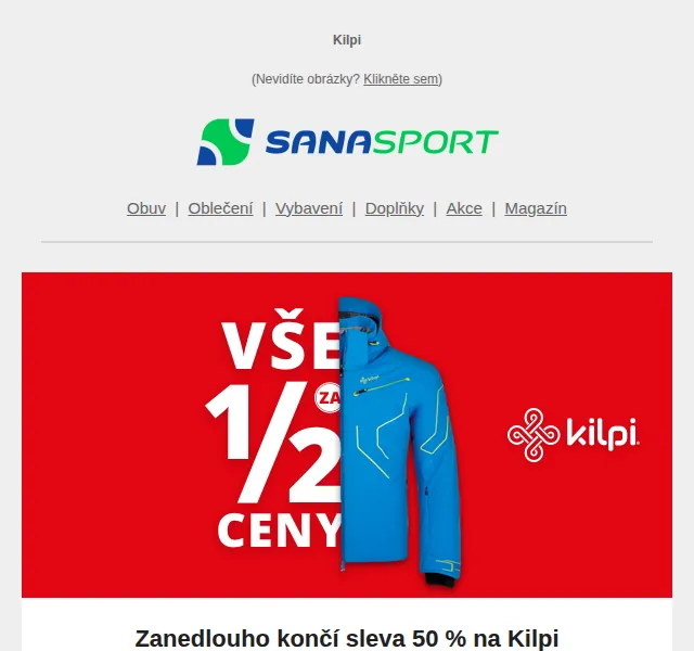 Sanasport: Kilpi sleva 50 % a více – červen 2026 | Nuslet.cz