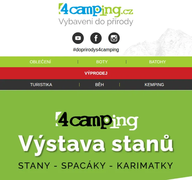 4camping: Výstava stanů slevy – červen 2026 | Nuslet.cz