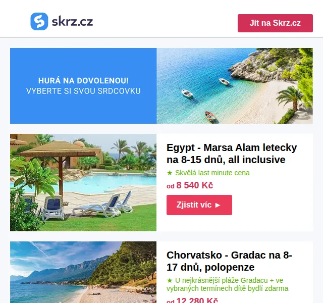 Skrz.cz: Last minute Egypt od 8 540 Kč – červen 2026 | Nuslet.cz