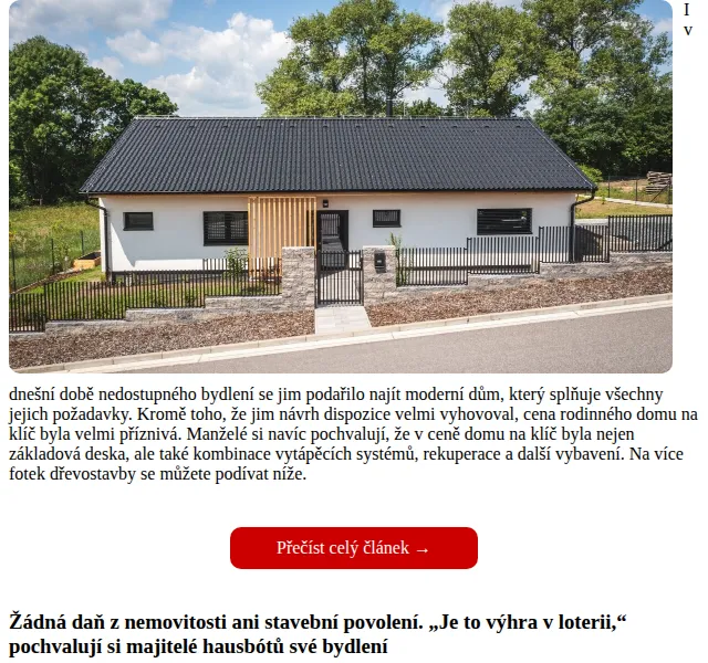 Dřevostavitel: Moderní bungalov do obdélníku – červenec 2026 | Nuslet.cz