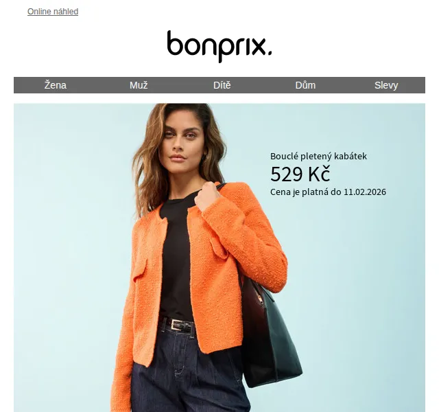 Bonprix: Blouclé kabátek za 529 Kč – duben 2026 | Nuslet.cz