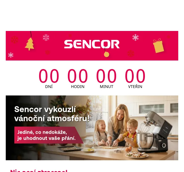 Sencor: Dárky s doručením do Vánoc – slevy až 26 % – prosinec 2026 | Nuslet.cz