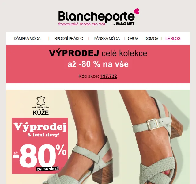 Blancheporte: Až -80 % na letní obuv – červenec 2026 | Nuslet.cz
