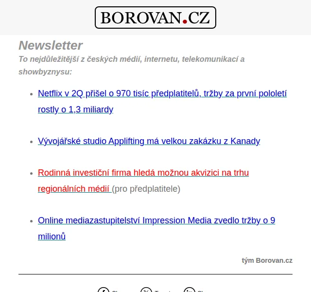 Aleš Borovan: Novinky z českých médií – červen 2026 | Nuslet.cz