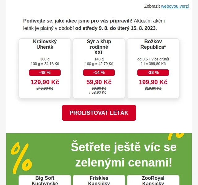Billa: Slevy až 62 % na Pilsner Urquell a hovězí steak – srpen 2023 | Nuslet.cz