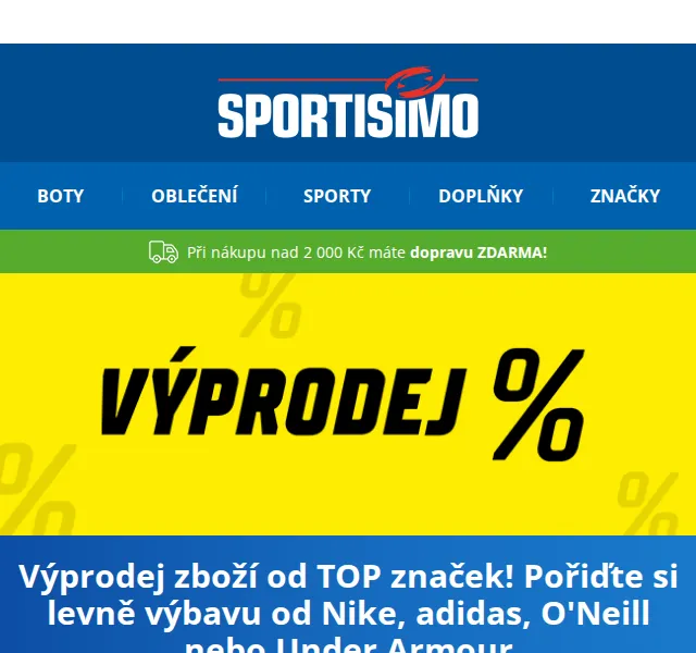 Sportisimo: Výprodej Nike, adidas, O'Neill a Under Armour – červen 2026 | Nuslet.cz