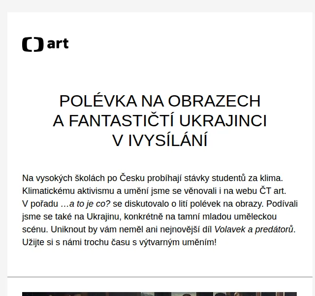 Web ČT art: Polévka na obrazech a ukrajinská kultura – červen 2026 | Nuslet.cz