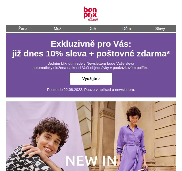 bonprix: 10% sleva + poštovné zdarma – červenec 2026 | Nuslet.cz