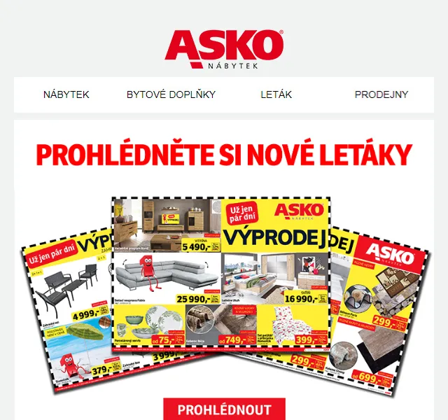 Asko Nábytek: Nové akční letáky – červenec 2026 | Nuslet.cz