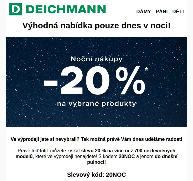 Deichmann: Sleva 20 % na 700+ modelů – červenec 2026 | Nuslet.cz