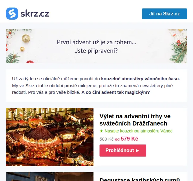 Skrz: Vánoční dárky a zážitky se slevou až 52 % – červenec 2026 | Nuslet.cz