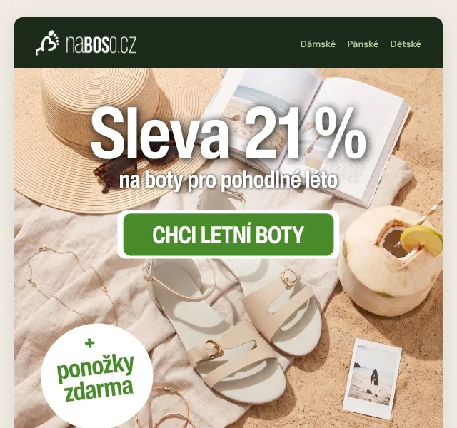 naBOSo: sleva 21 % na letní boty – červen 2026 | Nuslet.cz