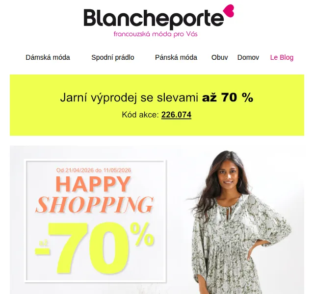 Až -70 % slevy na dámské šaty | Blancheporte