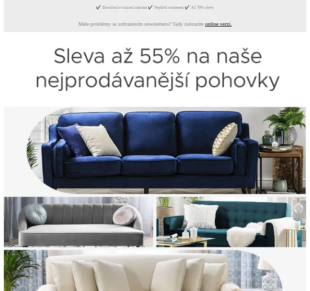 Beliani.cz: Sleva až 50 % na sametové a čalouněné pohovky – červen 2026 | Nuslet.cz
