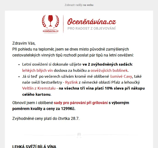 Vláďa z Oceněnávína.cz: Letní vína za 1299 Kč – červenec 2026 | Nuslet.cz