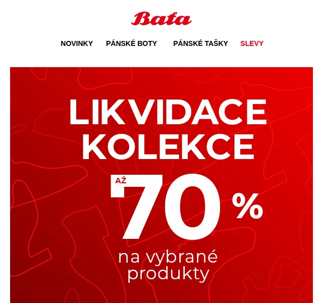 Baťa: Likvidace kolekce se 70% slevou – červen 2026 | Nuslet.cz