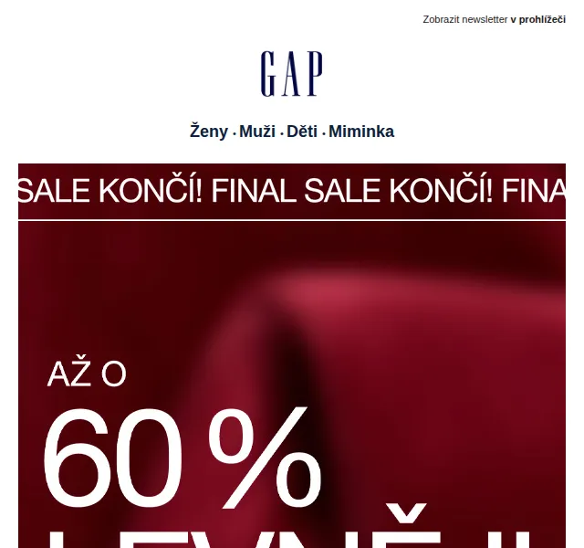 GAPstore.cz: Slevy až -60 % + EXTRA 15 % na vše – červen 2026 | Nuslet.cz