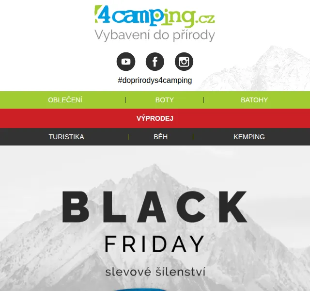 4camping.cz: Black Friday slevy 30–60 % – červen 2026 | Nuslet.cz