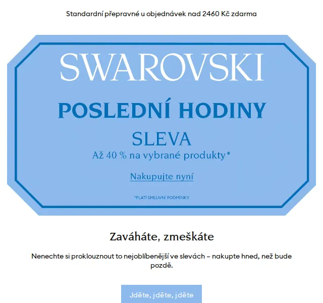 Swarovski: až 40 % sleva na šperky – duben 2026 | Nuslet