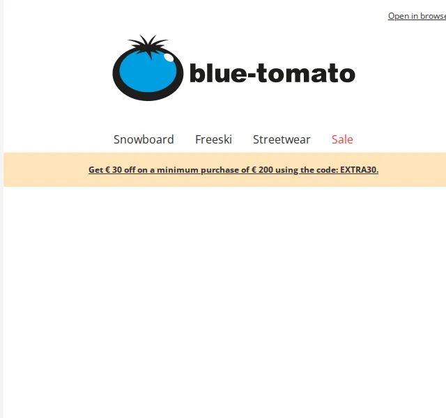 BLUE TOMATO: Sleva 30 € na nákup od 200 € – červenec 2026 | Nuslet.cz