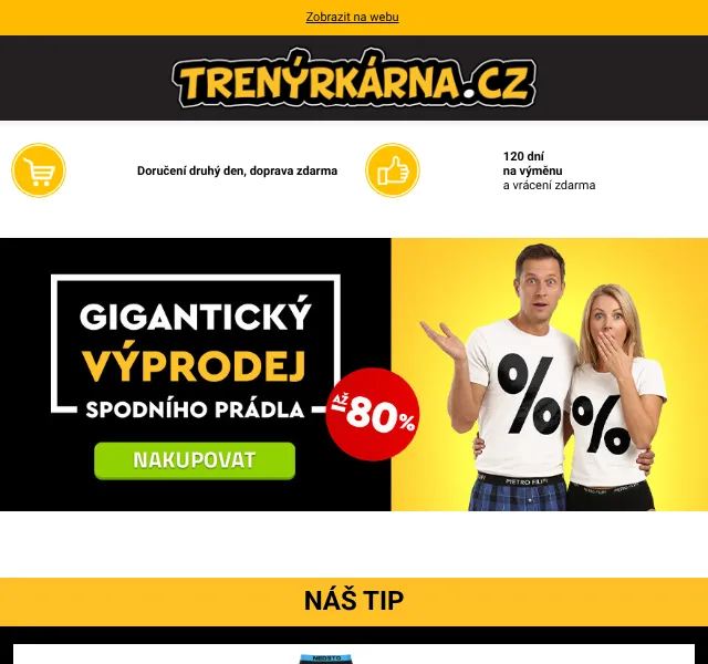Trenýrkárna.cz: spodní prádlo až 80 % sleva – květen 2026