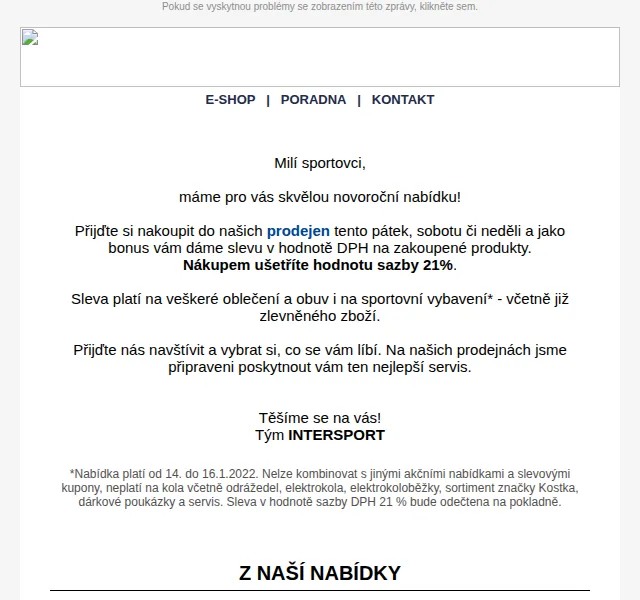 INTERSPORT: Sleva 21 % na veškeré zboží – leden 2022 | Nuslet.cz