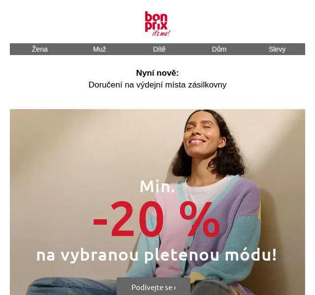bonprix: Slevy na pletenou módu – červen 2026 | Nuslet.cz
