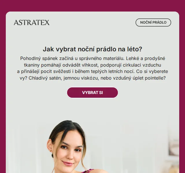 Astratex: Noční prádlo na léto – červen 2026 | Nuslet.cz