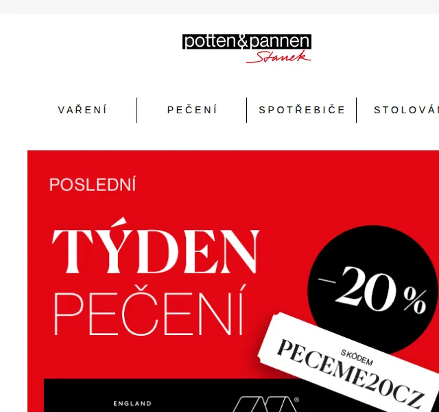 Potten & Pannen: Sleva 20 % na Mason Cash, Marcato, Emile Henry a Nordic Ware – červen 2026 | Nuslet.cz