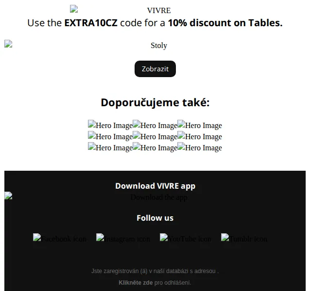 Vivre: Tables kolekce se slevou 10 % – červen 2026 | Nuslet.cz