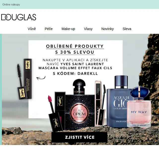 Douglas CZ: Parfémy Giorgio Armani, YSL a Valentino s 30% slevou – červen 2026 | Nuslet.cz