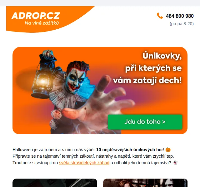 Adrop: Únikovky s halloweenskou tématikou – říjen 2026 | Nuslet.cz