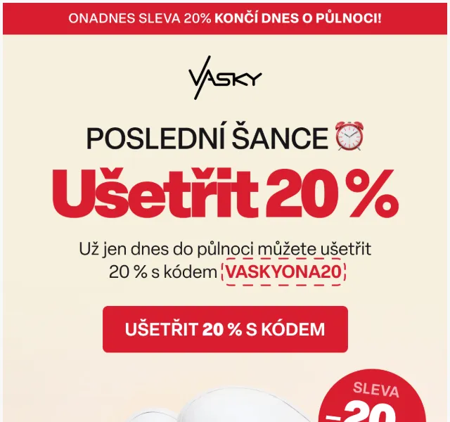 Vasky: Sleva 20 % na boty – květen 2026 | Nuslet.cz