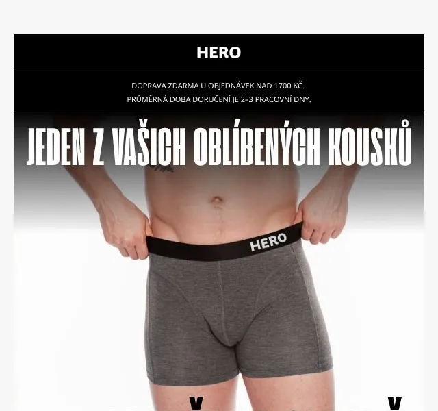 HERO: Dark Granite boxerky zpět + nové barvy – září