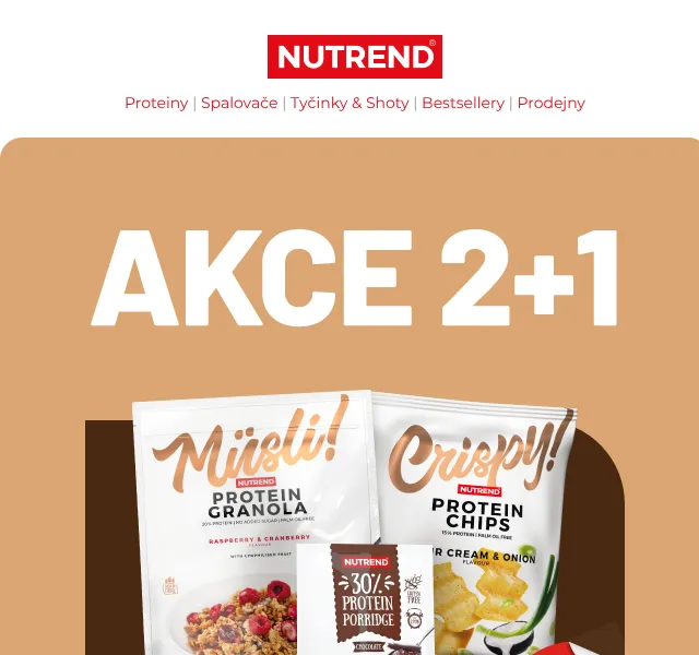 Nutrend: Proteinové svačiny 2+1 zdarma – Červenec 2026 | Nuslet.cz