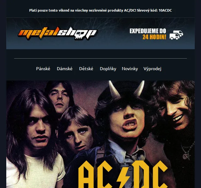 METALSHOP: 10% sleva na AC/DC merch – červen 2026 | Nuslet.cz