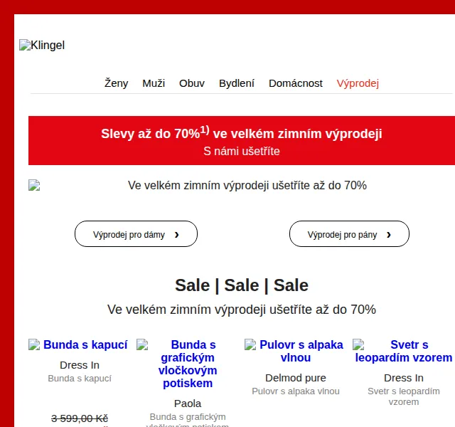 KLiNGEL.cz: Výprodej zimní módy až 70 % – červen 2026 | Nuslet.cz