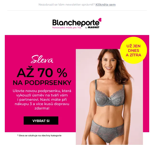 Blancheporte: Podprsenky se slevou až 70 % – červen 2026 | Nuslet.cz