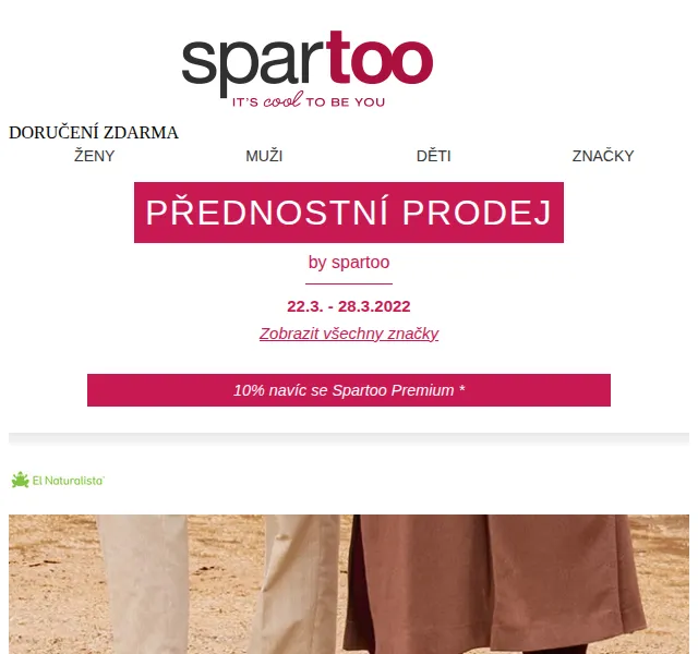 Spartoo: El Naturalista, JB Martin a CK Jeans až -50 % – březen 2026 | Nuslet.cz
