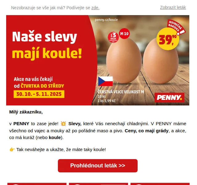 Penny: Slevy na máslo, panenku a pivo – říjen 2025 | Nuslet.cz