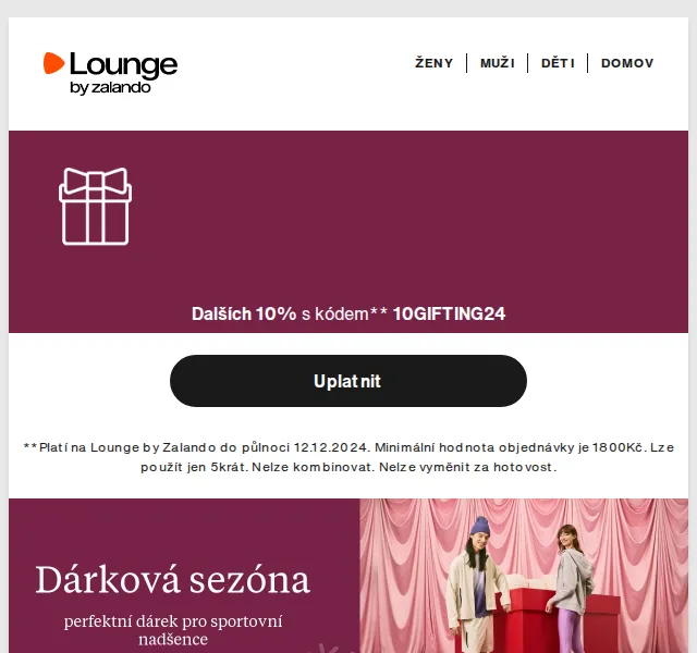 Lounge by Zalando: 10% sleva na sportovní dárky – červenec 2026 | Nuslet.cz