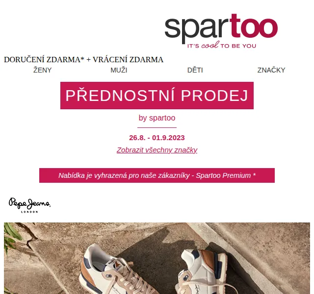 Spartoo: slevy až -50 % na Pepe jeans, Esprit, Vila a Nat et Nin – červenec 2026 | Nuslet.cz