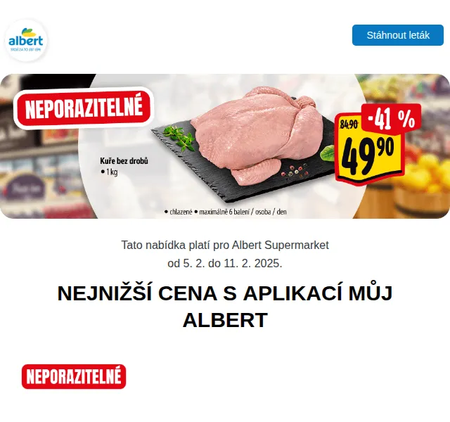 Albert: Activia 9,90 Kč, Niva 26,90 Kč – červenec 2026 | Nuslet.cz
