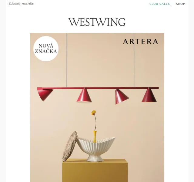 Westwing: ARTERA svítidla za skvělé ceny – červenec 2026 | Nuslet.cz