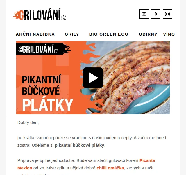 Grilování.cz: Mistr grilu Picante Mexico a Big Green Egg – červenec 2026 | Nuslet.cz