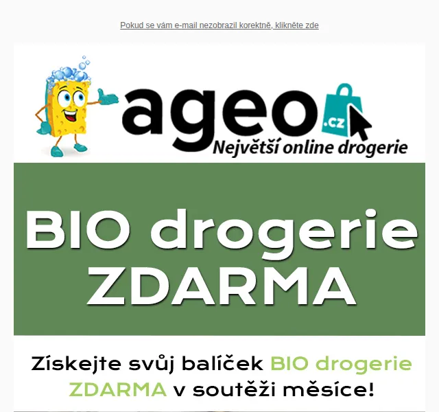 Ageo.cz: BIO drogerie zdarma – červen 2026 | Nuslet.cz