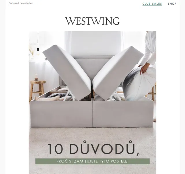 Westwing: Exkluzivní kontinentální postele – červenec 2026 | Nuslet.cz