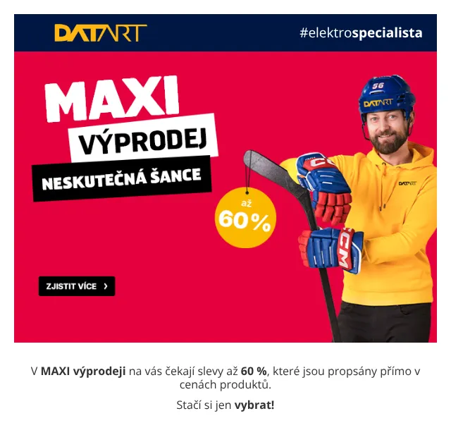 DATART: Sleva až 60 % na elektroniku – květen 2026