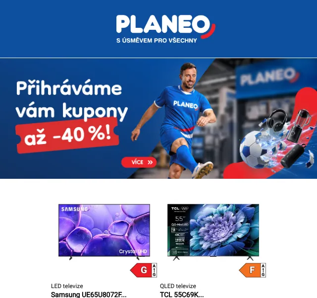 Planeo: akční týdny s kuponami až -40 % – červenec 2026
