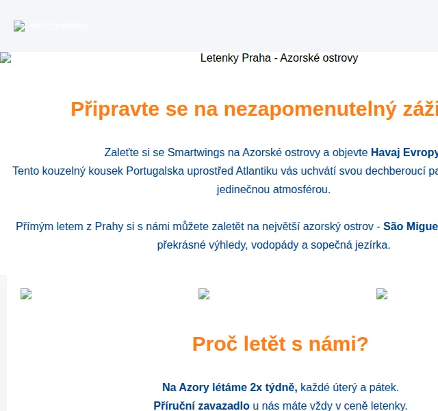 Smartwings: Azory od 1 799 Kč – červenec 2026 | Nuslet.cz